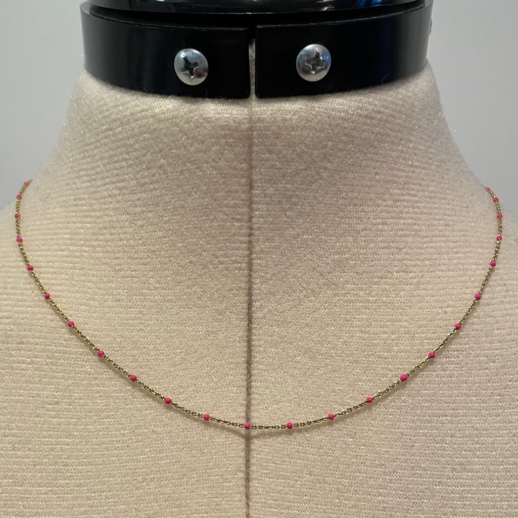Gorjana Capri Necklace Pink Enamel 45$